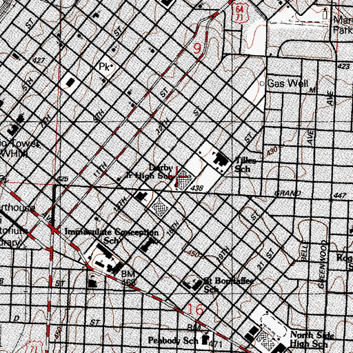 Topographic Map of William O Darby Junior High School, AR