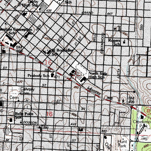 Topographic Map of Northside High School, AR