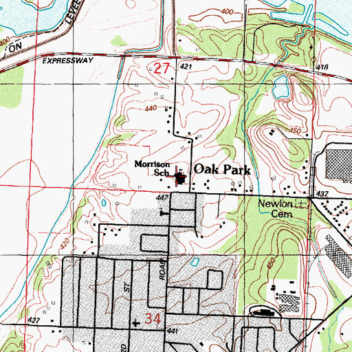 Topographic Map of Harry C Morrison Elementary School, AR