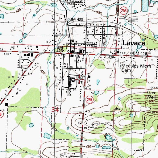 Topographic Map of Lavaca Middle School, AR