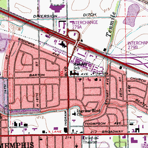 Topographic Map of Maddux Elementary School, AR