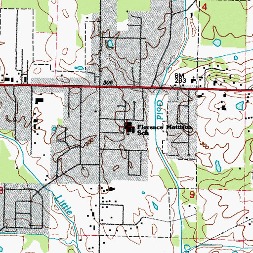 Topographic Map of Florence Mattison Elementary School, AR