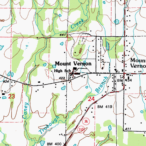 Topographic Map of MT. VERNON/ENOLA HIGH SCHOOL, AR