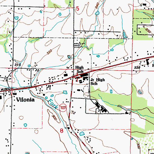 Topographic Map of Vilonia Freshman Academy School, AR