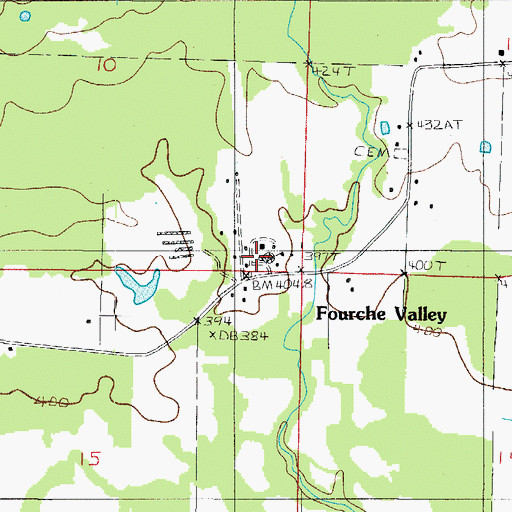 Topographic Map of Fourche Valley Elementary School, AR