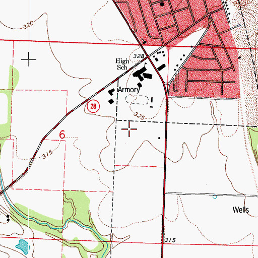 Topographic Map of Dardanelle Elementary School, AR