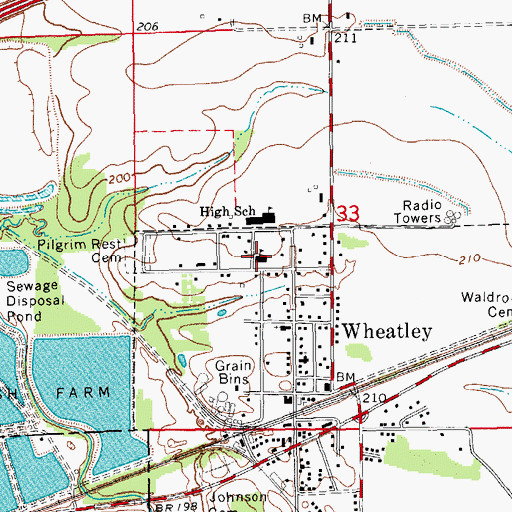Topographic Map of Palestine - Wheatley Middle School, AR
