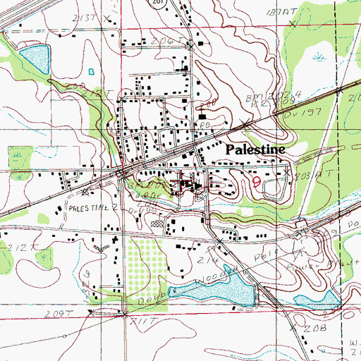 Topographic Map of Palestine - Wheatley Elementary School, AR