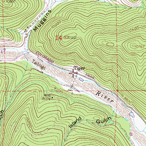 Topographic Map of Tiger (historical), CO