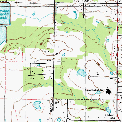 Topographic Map of Cabot Middle School South, AR