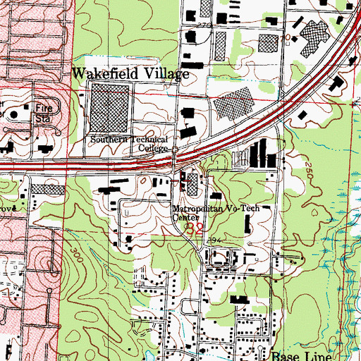 Topographic Map of Metropolitan Career Tech Center, AR
