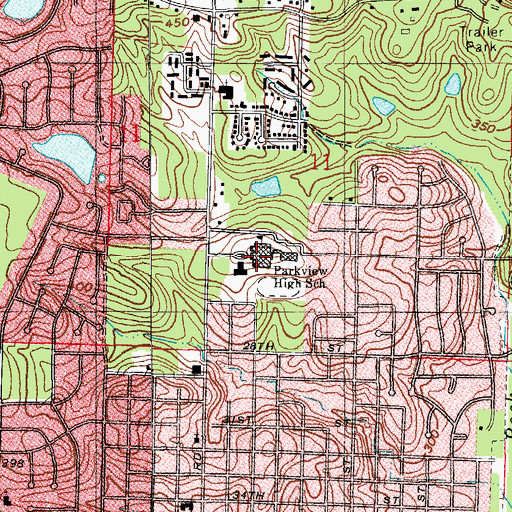 Topographic Map of Parkview Magnet High School, AR