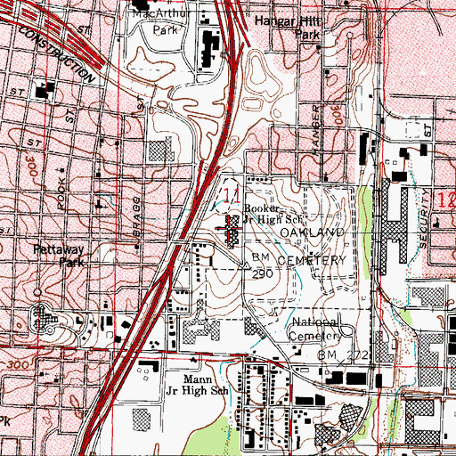 Topographic Map of Booker Arts Magnet Elementary School, AR