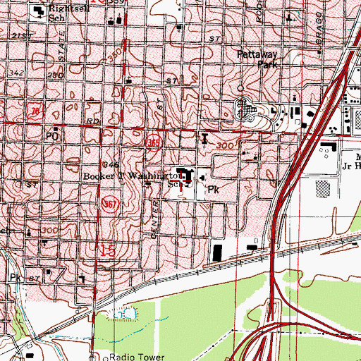 Topographic Map of Booker T Washington Elementary School, AR