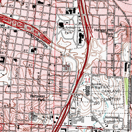 Topographic Map of Rockefeller Incentive Elementary School, AR