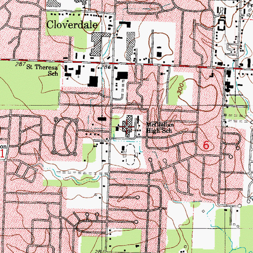 Topographic Map of McClellan Magnet High School, AR