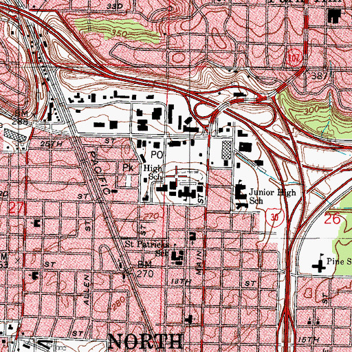 Topographic Map of North Little Rock High School, AR