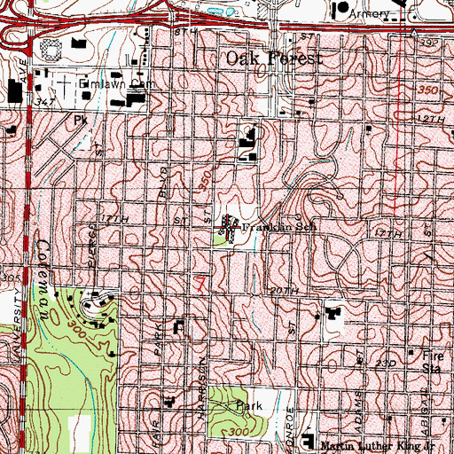 Topographic Map of Franklin Elementary School, AR