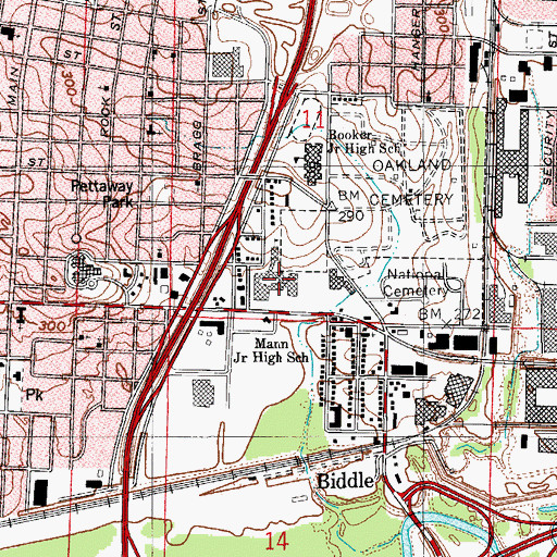 Topographic Map of Mann Magnet Middle School, AR