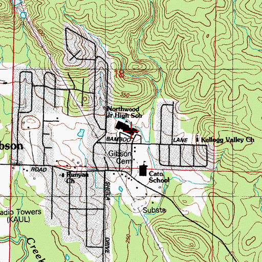 Topographic Map of Northwood Junior High School, AR