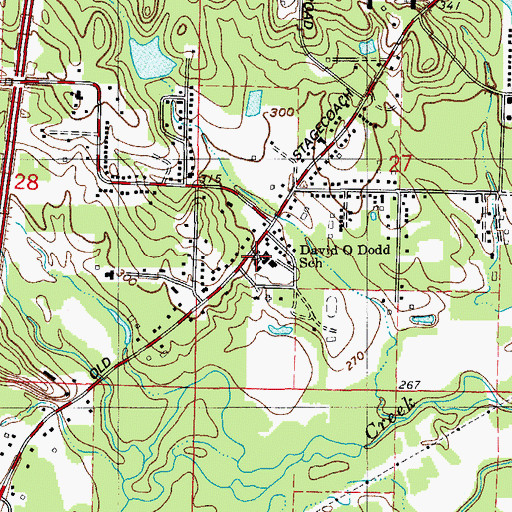 Topographic Map of Dodd Elementary School, AR