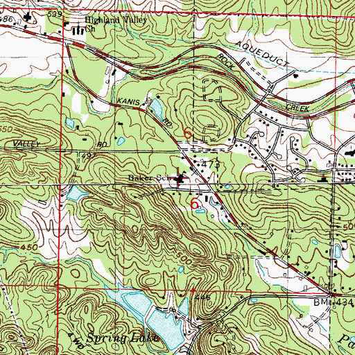 Topographic Map of Baker Interdistrict Elementary School, AR