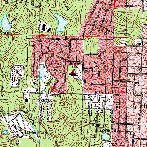 Topographic Map of ROMINE ELEMENTARY SCHOOL, AR