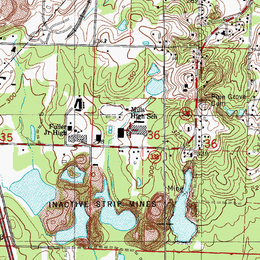 Topographic Map of Wilbur D Mills High School, AR