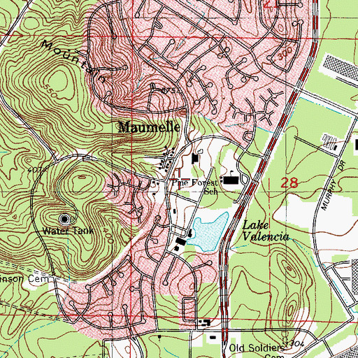 Topographic Map of Academic Plus Charter Elementary School, AR