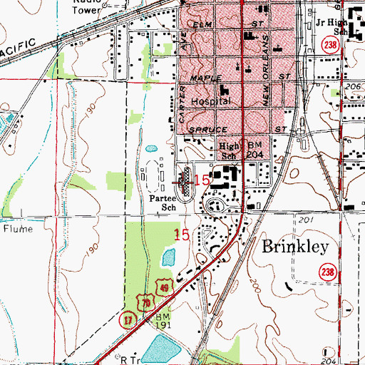 Topographic Map of C.B. PARTEE ELEMENTARY SCHOOL, AR