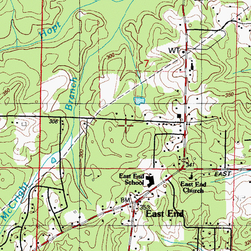 Topographic Map of East End Intermediate School, AR