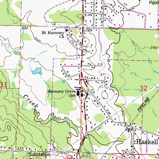 Topographic Map of Harmony Grove Middle School, AR