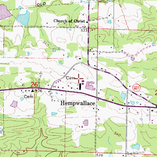 Topographic Map of Lake Hamilton Intermediate School, AR