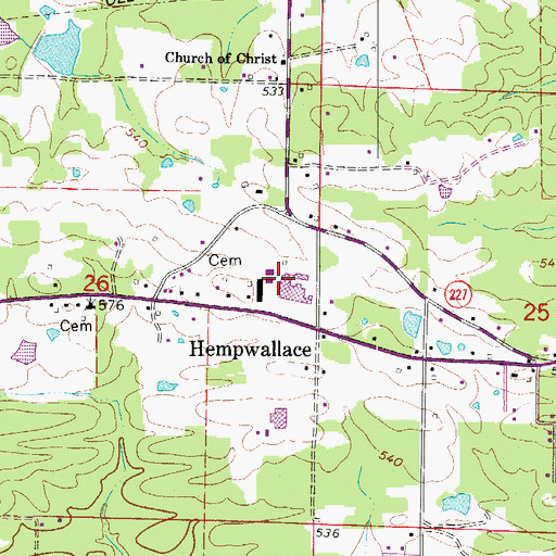Topographic Map of Lake Hamilton Middle School, AR