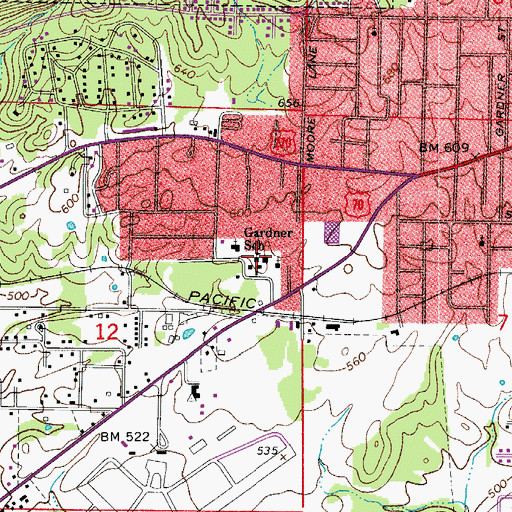 Topographic Map of GARDNER STEM MAGNET SCHOOL, AR