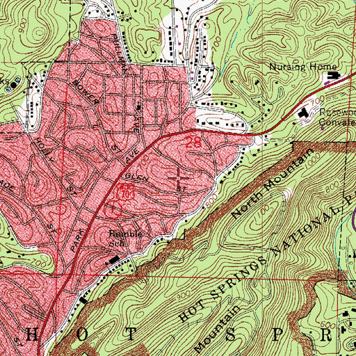 Topographic Map of Alternative Learning Environment School, AR