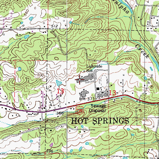 Topographic Map of Lakeside Junior High School, AR