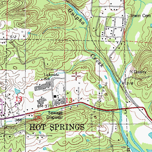 Topographic Map of Lakeside Middle School, AR