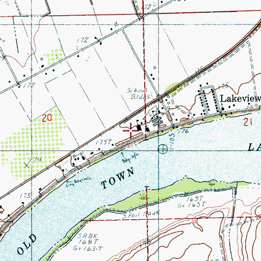 Topographic Map of C V White High School, AR