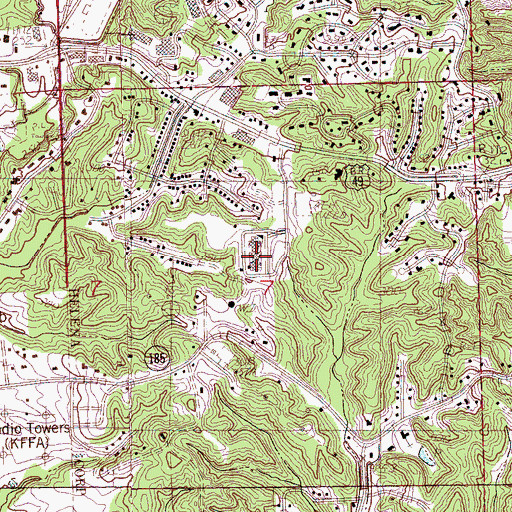 Topographic Map of J F Wahl Elementary School, AR