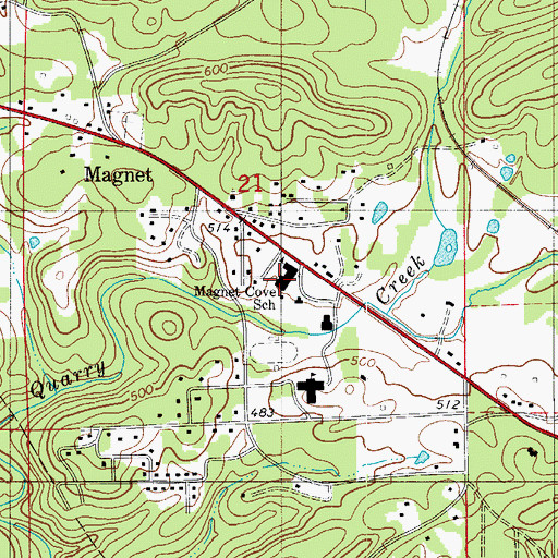 Topographic Map of Magnet Cove Elementary School, AR