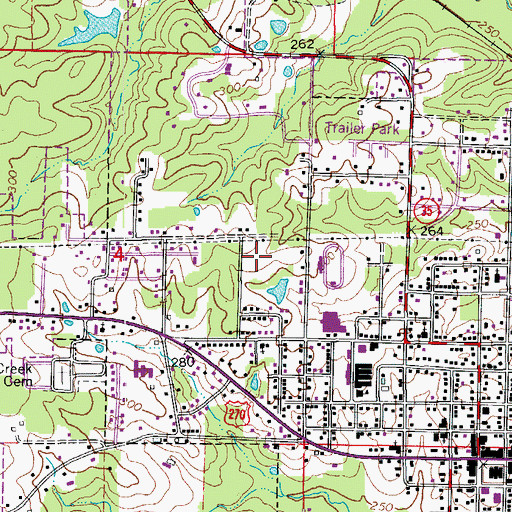 Topographic Map of Sheridan Intermediate School, AR