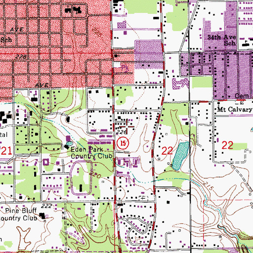 Topographic Map of Jack Robey Junior High School, AR