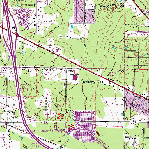 Topographic Map of Gandy Elementary School, AR