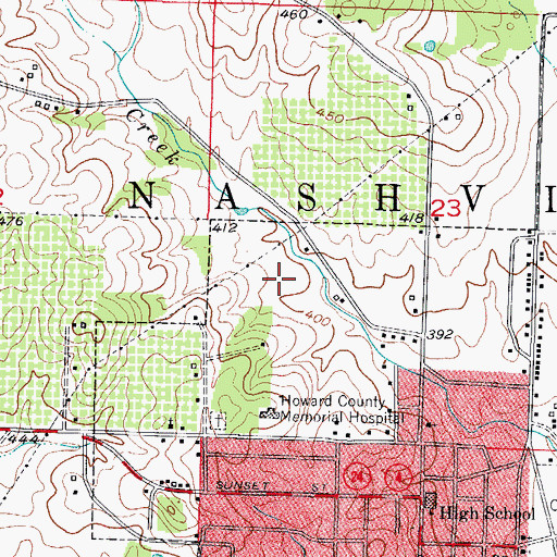Topographic Map of Nashville Primary School, AR
