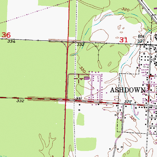 Topographic Map of Margaret Daniel Primary School, AR