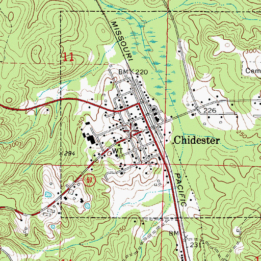 Topographic Map of Chidester Elementary School, AR