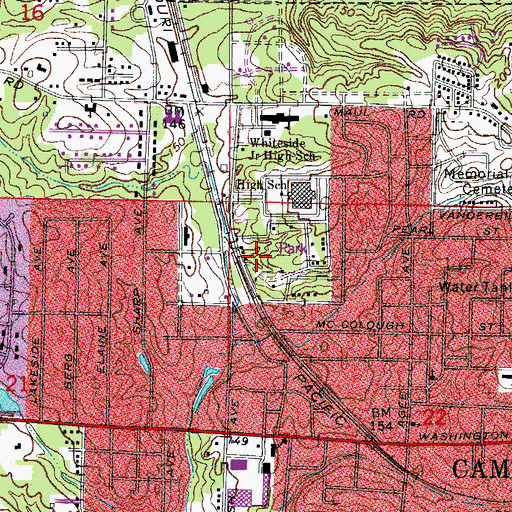 Topographic Map of Ivory Primary School, AR