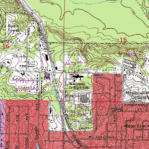 Topographic Map of Whiteside Elementary School, AR