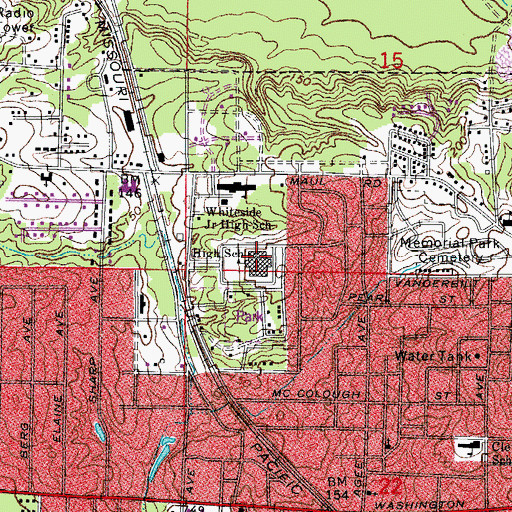 Topographic Map of Fairview Junior High School, AR